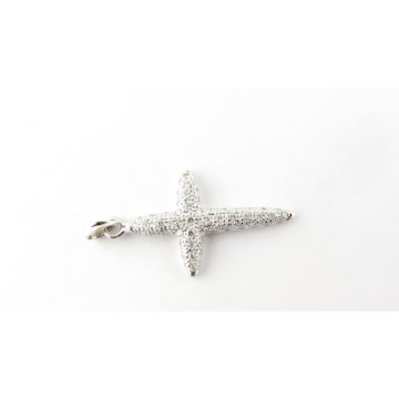 Vintage 18 Karat White Gold Diamond Cross Pendant #3672 - Picture 3 of 7